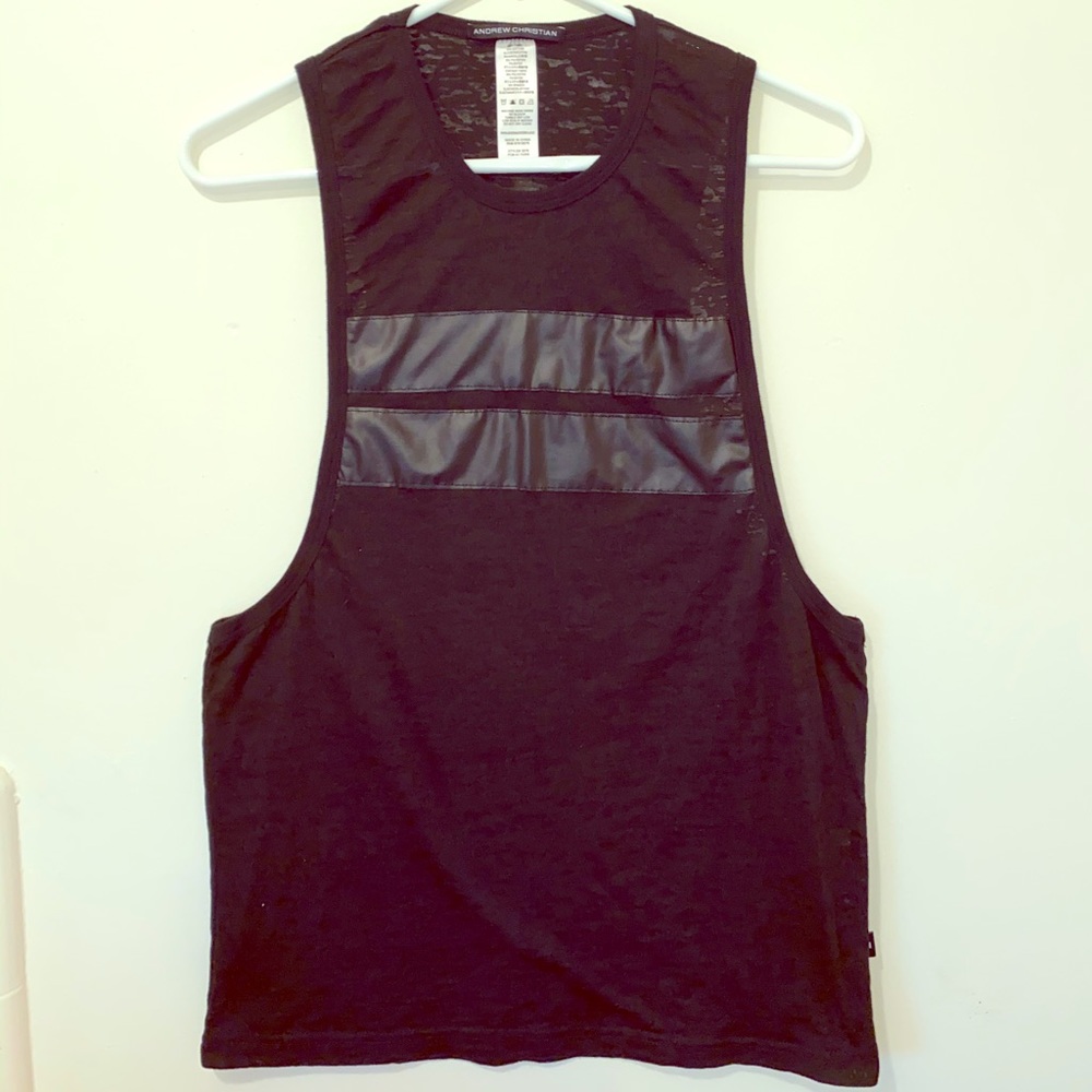 🏳️‍🌈Andrew Christian Sheer Black Tank Top🏳️‍🌈